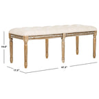 Banc en bois capitonné style brasserie Lynnette - 47,3 x 17,5 x 19 - 47Lx18Px19H