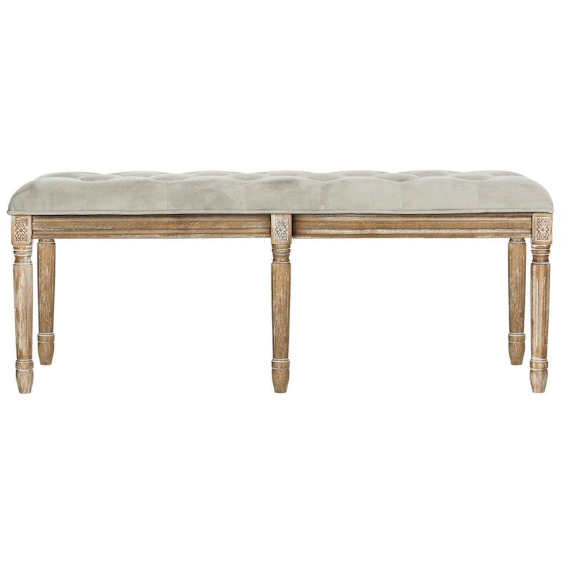 Banc en bois capitonné style brasserie Lynnette - 47,3 x 17,5 x 19 - 47Lx18Px19H