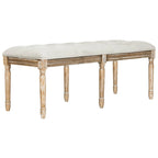 Banc en bois capitonné style brasserie Lynnette - 47,3 x 17,5 x 19 - 47Lx18Px19H