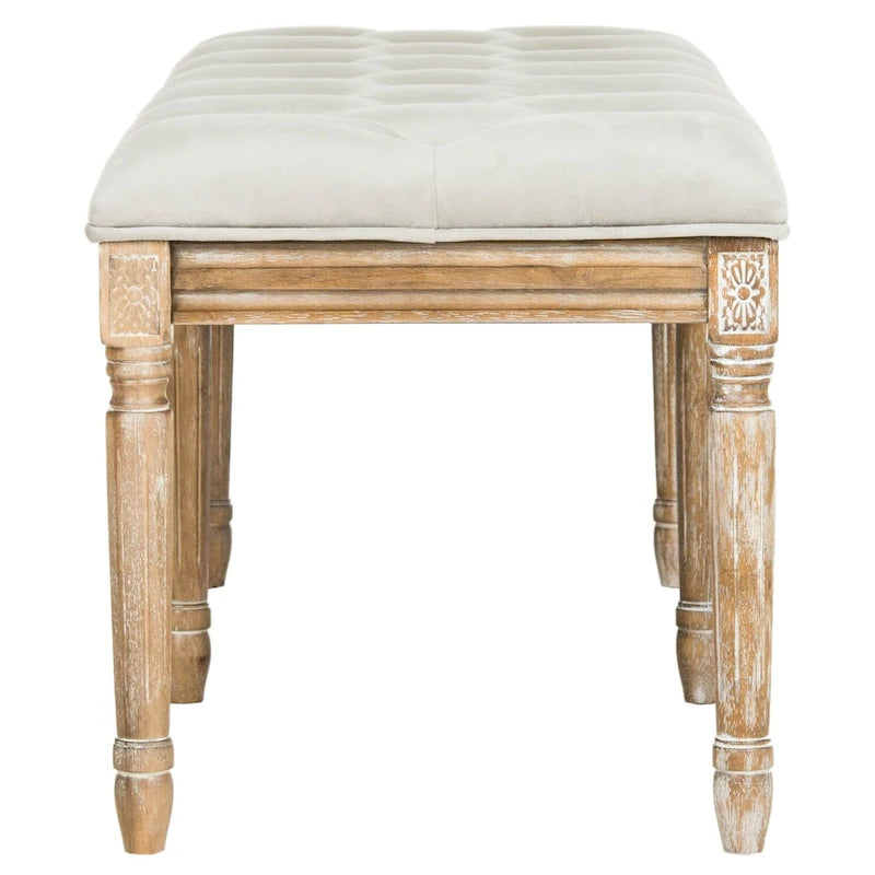 Banc en bois capitonné style brasserie Lynnette - 47,3 x 17,5 x 19 - 47Lx18Px19H