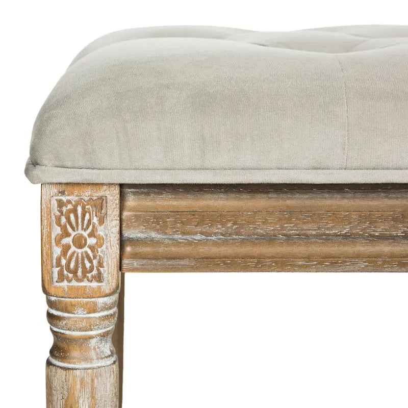 Banc en bois capitonné style brasserie Lynnette - 47,3 x 17,5 x 19 - 47Lx18Px19H