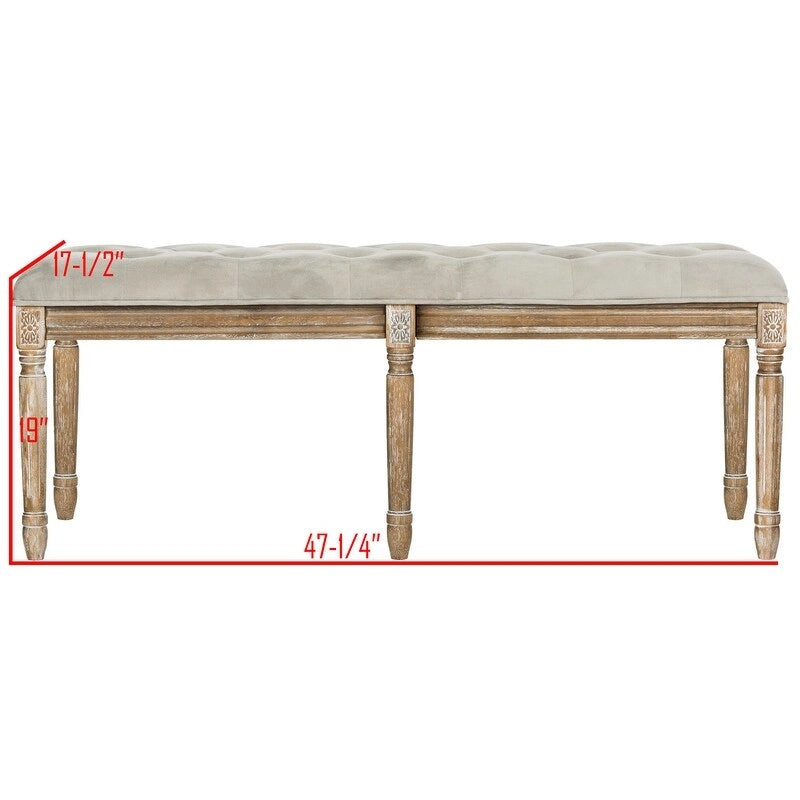 Banc en bois capitonné style brasserie Lynnette - 47,3 x 17,5 x 19 - 47Lx18Px19H