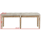 Banc en bois capitonné style brasserie Lynnette - 47,3 x 17,5 x 19 - 47Lx18Px19H