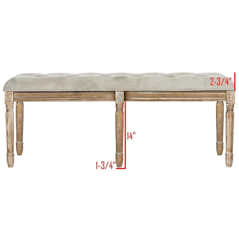 Banc en bois capitonné style brasserie Lynnette - 47,3 x 17,5 x 19 - 47Lx18Px19H
