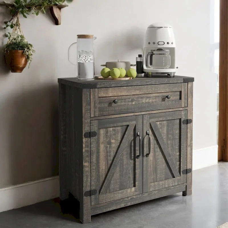 Meuble bas de ferme avec tiroirs et portes 80 cm - 39,5 P x 80 L x 80 H