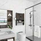Meuble Haut de Salle de Bain avec Étagère Réglable, Barre Porte-Serviettes et Porte-Rouleau de Papier