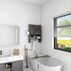 Meuble Haut de Salle de Bain avec Étagère Réglable, Barre Porte-Serviettes et Porte-Rouleau de Papier