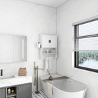 Meuble Haut de Salle de Bain avec Étagère Réglable, Barre Porte-Serviettes et Porte-Rouleau de Papier