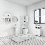 Meuble Haut de Salle de Bain avec Étagère Réglable, Barre Porte-Serviettes et Porte-Rouleau de Papier
