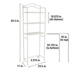 Étagère de rangement de salle de bain 3 niveaux en métal pour toilettes Household Essentials - 11,6L x 23,5l x 65,5H