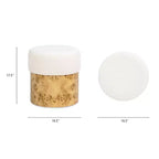Jennifer Taylor Home Ottoman rond rembourré Nebula en loupe de bois