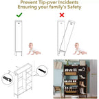 Meuble à chaussures autoportant en rotin couleur bois naturel avec 3 tiroirs basculants, Organisateur autoportant avec étagères réglables pour entrée, couloir
