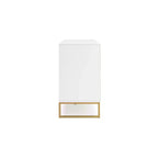 Commode 6 tiroirs Ashley Socalle Signature Design, Blanc avec ferrures dorées, Style chic moderne