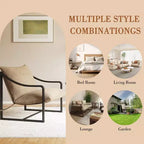 Whizmax Fauteuil d'appoint inclinable moderne du milieu du siècle, chaises de salon en tissu avec cadre en métal robuste, fauteuil de lecture pour salon chambre à coucher