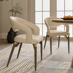 Lot de 2 chaises de salle à manger au design moderne et unique, beiges, 20.06P x 17.93L x 33.06H