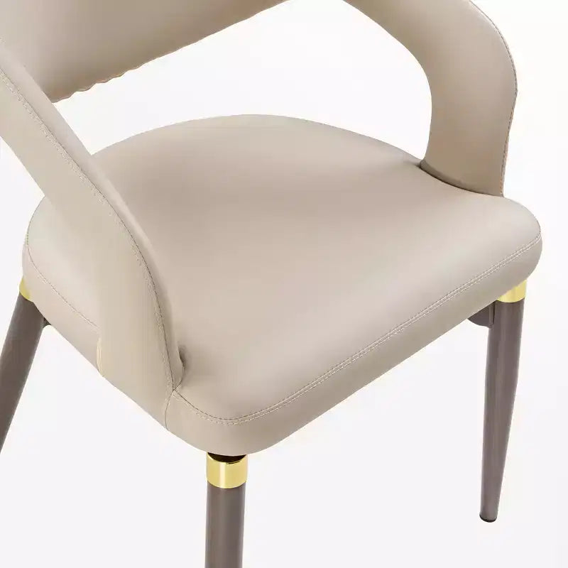 Lot de 2 chaises de salle à manger au design moderne et unique, beiges, 20.06P x 17.93L x 33.06H