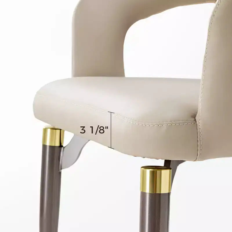 Lot de 2 chaises de salle à manger au design moderne et unique, beiges, 20.06P x 17.93L x 33.06H