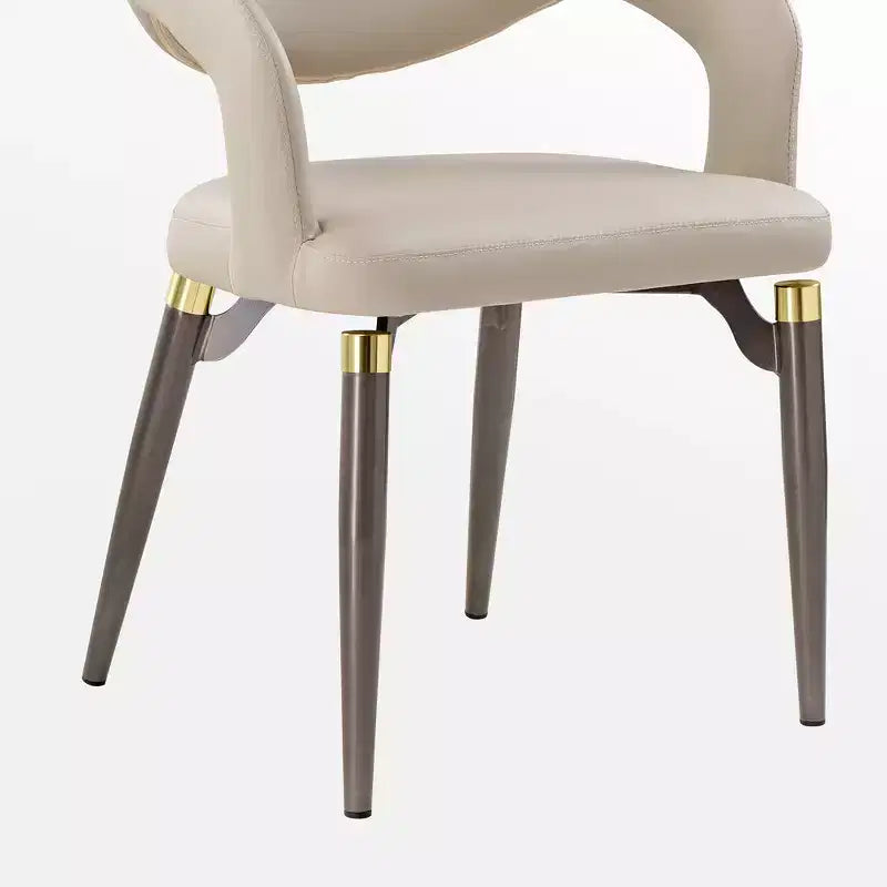 Lot de 2 chaises de salle à manger au design moderne et unique, beiges, 20.06P x 17.93L x 33.06H