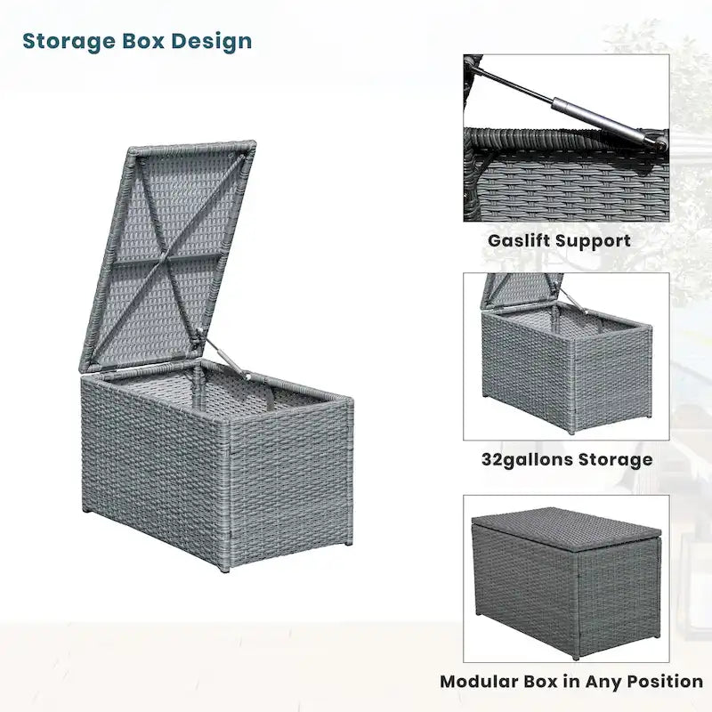 Ensemble de canapé d'extérieur semi-circulaire en rotin 10 pièces TOPMAX