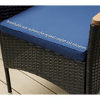 Ensemble de 7 pièces de salle à manger en rotin PE, fauteuils de conversation modernes en osier avec coussins et trou pour parasol de 2,6 po