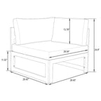 LeisureMod Chelsea Ensemble de canapé sectionnel 4 pièces en aluminium noir avec coussins pour patio
