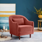 VANOMi 28.34 Fauteuil d'appoint, Fauteuil crapaud en velours avec pieds en bois massif