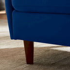 VANOMi 28.34 Fauteuil d'appoint, Fauteuil crapaud en velours avec pieds en bois massif