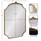 Miroir Arendahl de style traditionnel avec bordure festonnée, couleur or, de Kate & Laurel All Things Decor