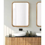 Miroir Mural Décoratif Rectangle Arrondi Encadré en Bois Hutton Kate & Laurel All Things Decor