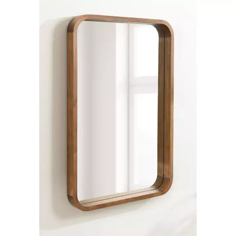 Miroir Mural Décoratif Rectangle Arrondi Encadré en Bois Hutton Kate & Laurel All Things Decor