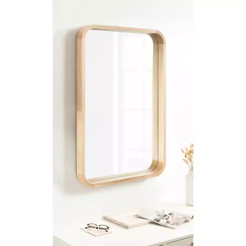 Miroir Mural Décoratif Rectangle Arrondi Encadré en Bois Hutton Kate & Laurel All Things Decor