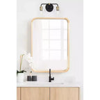Miroir Mural Décoratif Rectangle Arrondi Encadré en Bois Hutton Kate & Laurel All Things Decor