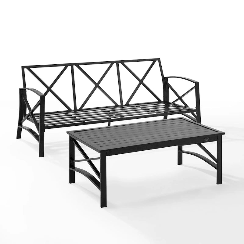 Ensemble de canapés d'extérieur 2 pièces Kaplan Crosley - 79 L x 65 P x 32 H