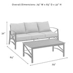 Ensemble de canapés d'extérieur 2 pièces Kaplan Crosley - 79 L x 65 P x 32 H