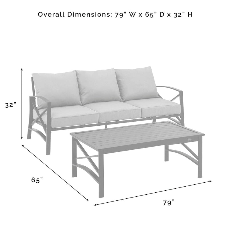 Ensemble de canapés d'extérieur 2 pièces Kaplan Crosley - 79 L x 65 P x 32 H