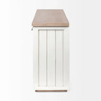 Buffet Fairview III en bois massif brun clair et blanc avec 4 portes - 73L x 17P x 32H