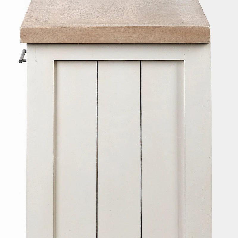 Buffet Fairview III en bois massif brun clair et blanc avec 4 portes - 73L x 17P x 32H