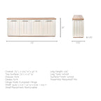 Buffet Fairview III en bois massif brun clair et blanc avec 4 portes - 73L x 17P x 32H