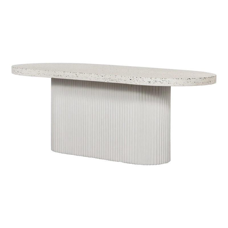 Table à manger d'extérieur Aurelle Home Lisette avec plateau en terrazzo moderne
