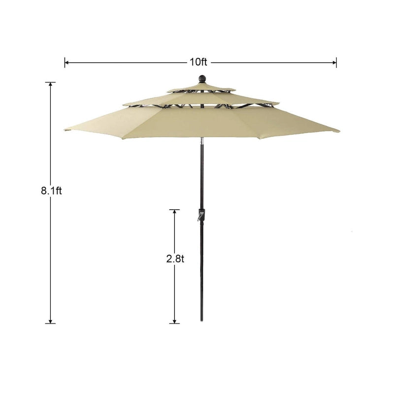 Ensemble de salle à manger d'extérieur en métal 6 pièces MAISON ARTS : 4 chaises pivotantes, 1 table carrée à cadre en acier de 94 cm et 1 parasol rouge à 3 niveaux de 3 m.