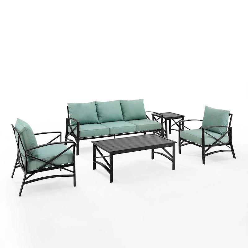 Crosley Kaplan Ensemble de canapés d'extérieur 5 pièces - 147 L x 68,5 P x 32 H