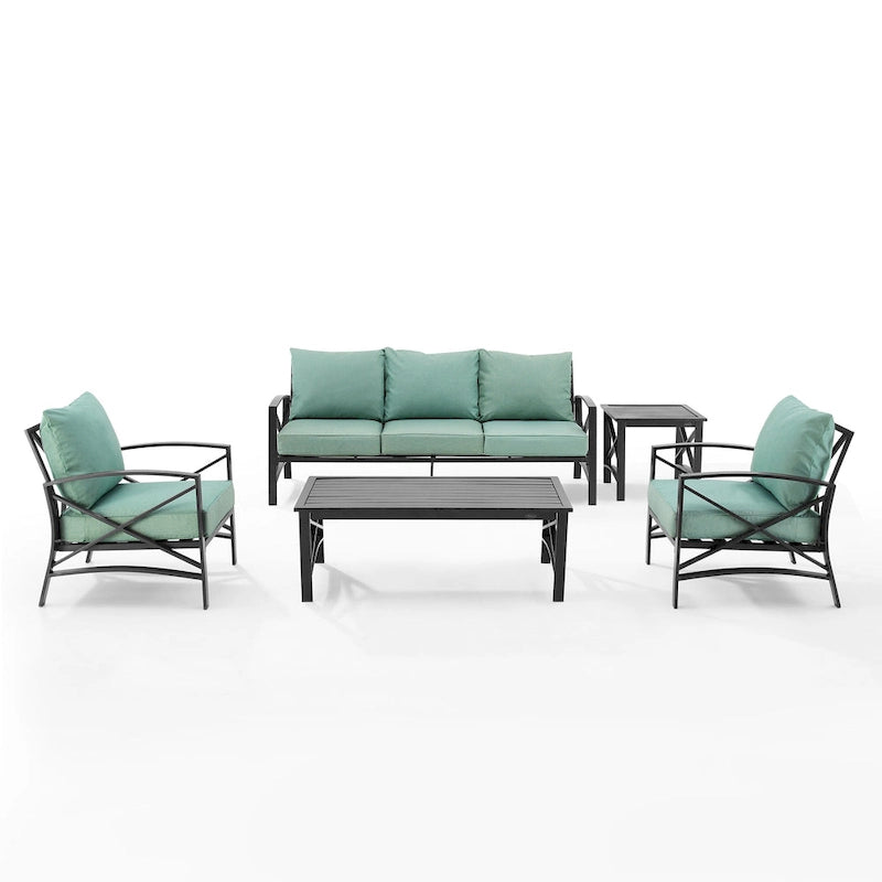 Crosley Kaplan Ensemble de canapés d'extérieur 5 pièces - 147 L x 68,5 P x 32 H