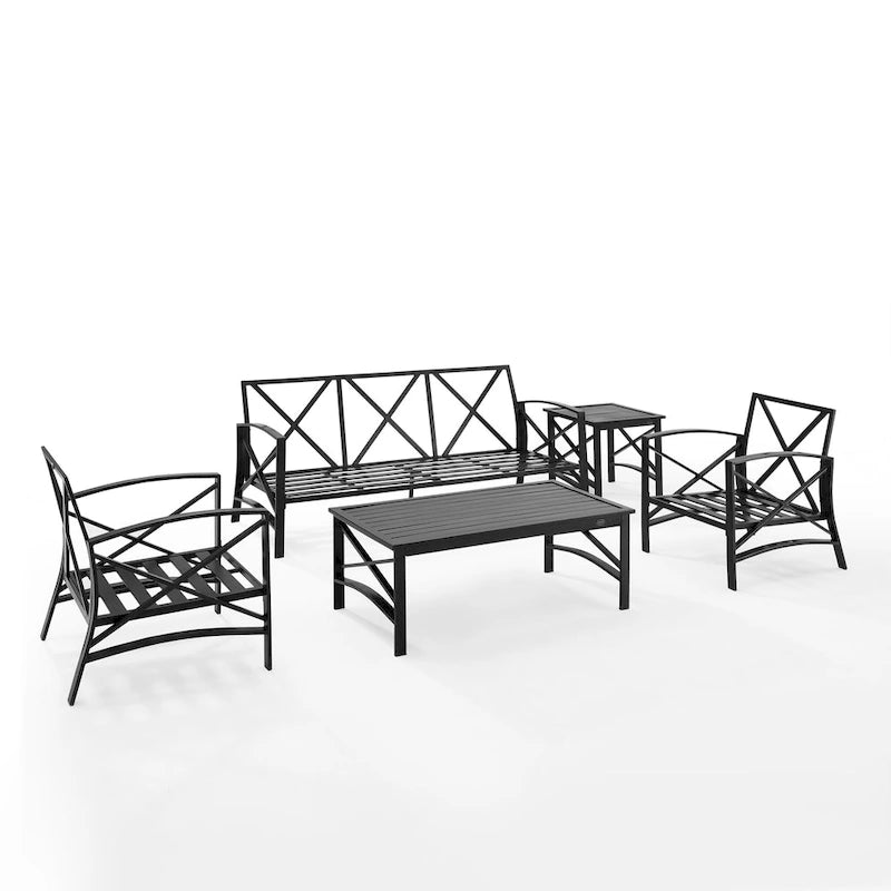 Crosley Kaplan Ensemble de canapés d'extérieur 5 pièces - 147 L x 68,5 P x 32 H