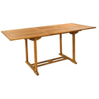 Table de bar d'extérieur extensible en bois de teck Chic Teak Elzas, de 71 à 95 pouces (Table seulement)