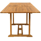 Table de bar d'extérieur extensible en bois de teck Chic Teak Elzas, de 71 à 95 pouces (Table seulement)