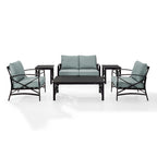 Ensemble de mobilier de patio Crosley Kaplan 6 pièces avec causeuse d'extérieur - 164L x 65,5P x 36,5H