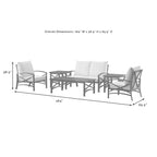 Ensemble de mobilier de patio Crosley Kaplan 6 pièces avec causeuse d'extérieur - 164L x 65,5P x 36,5H