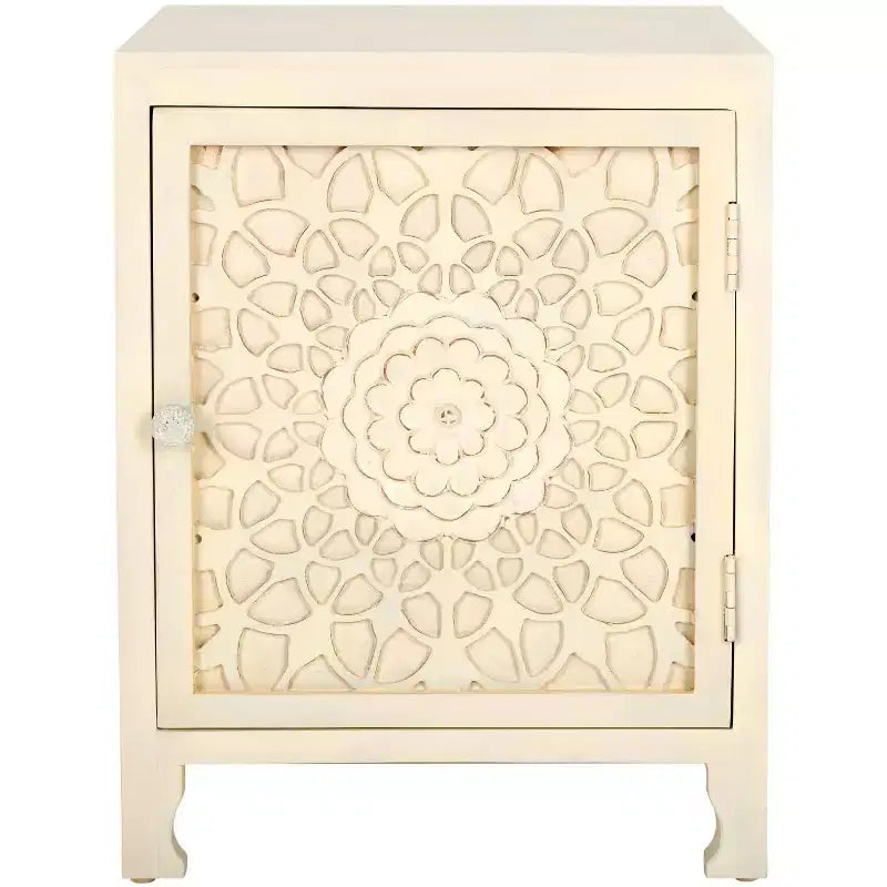 Rayetta 2 Shelf 1 Door Nightstand - NST5304 - White Washed - Safavieh