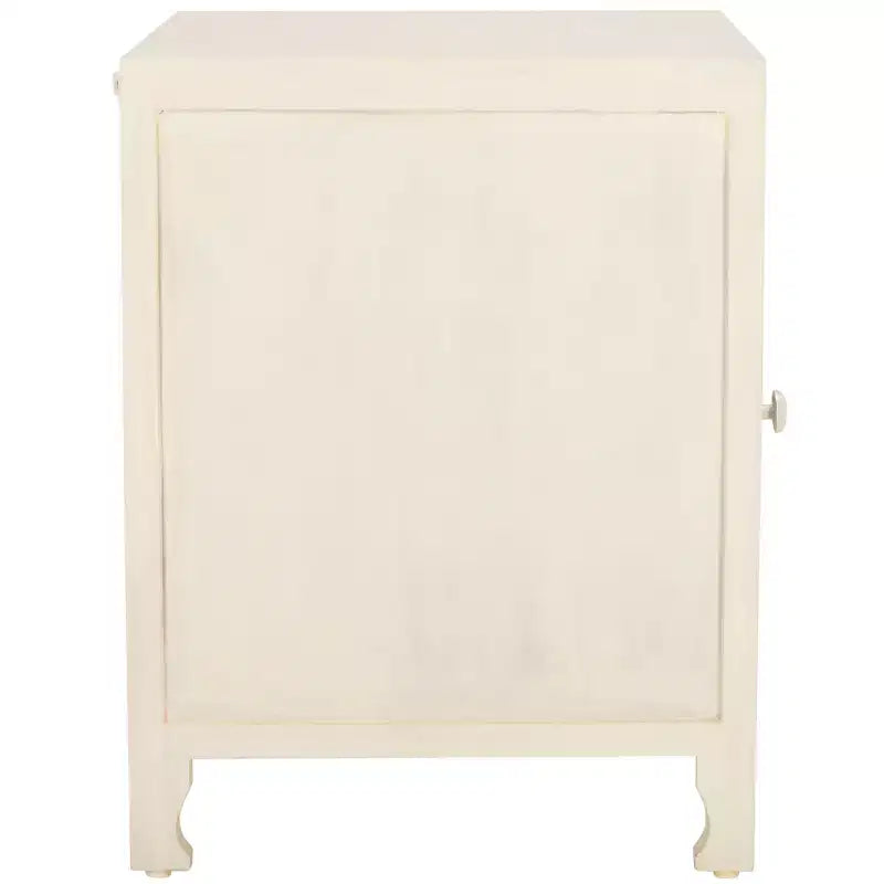 Table de chevet 2 étagères 1 porte Rayetta - NST5304 - Blanc délavé - Safavieh