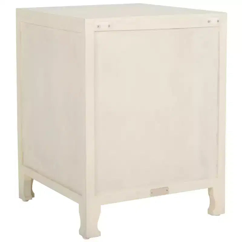 Table de chevet 2 étagères 1 porte Rayetta - NST5304 - Blanc délavé - Safavieh